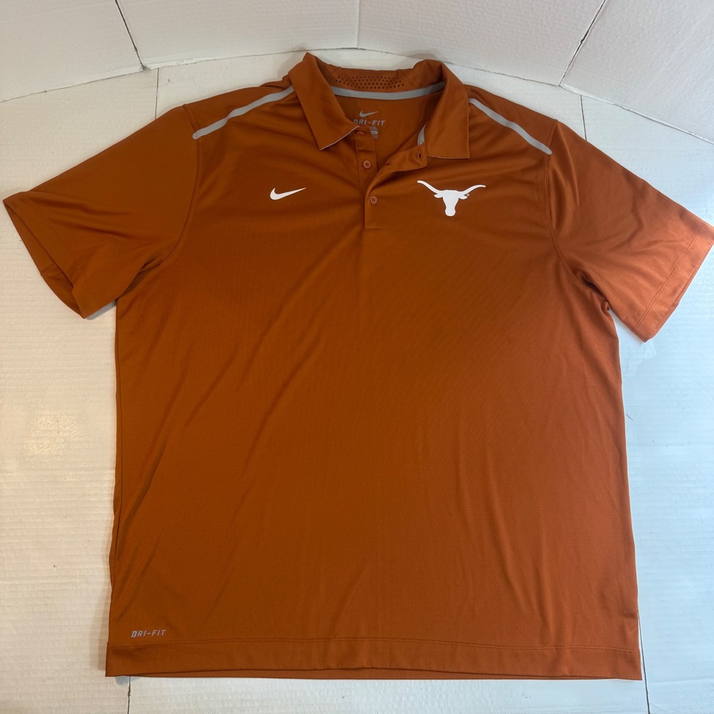 Nike Dri-FIT University of Texas Longhorns‎ XXL Polo Shirt Mens UT vented neck